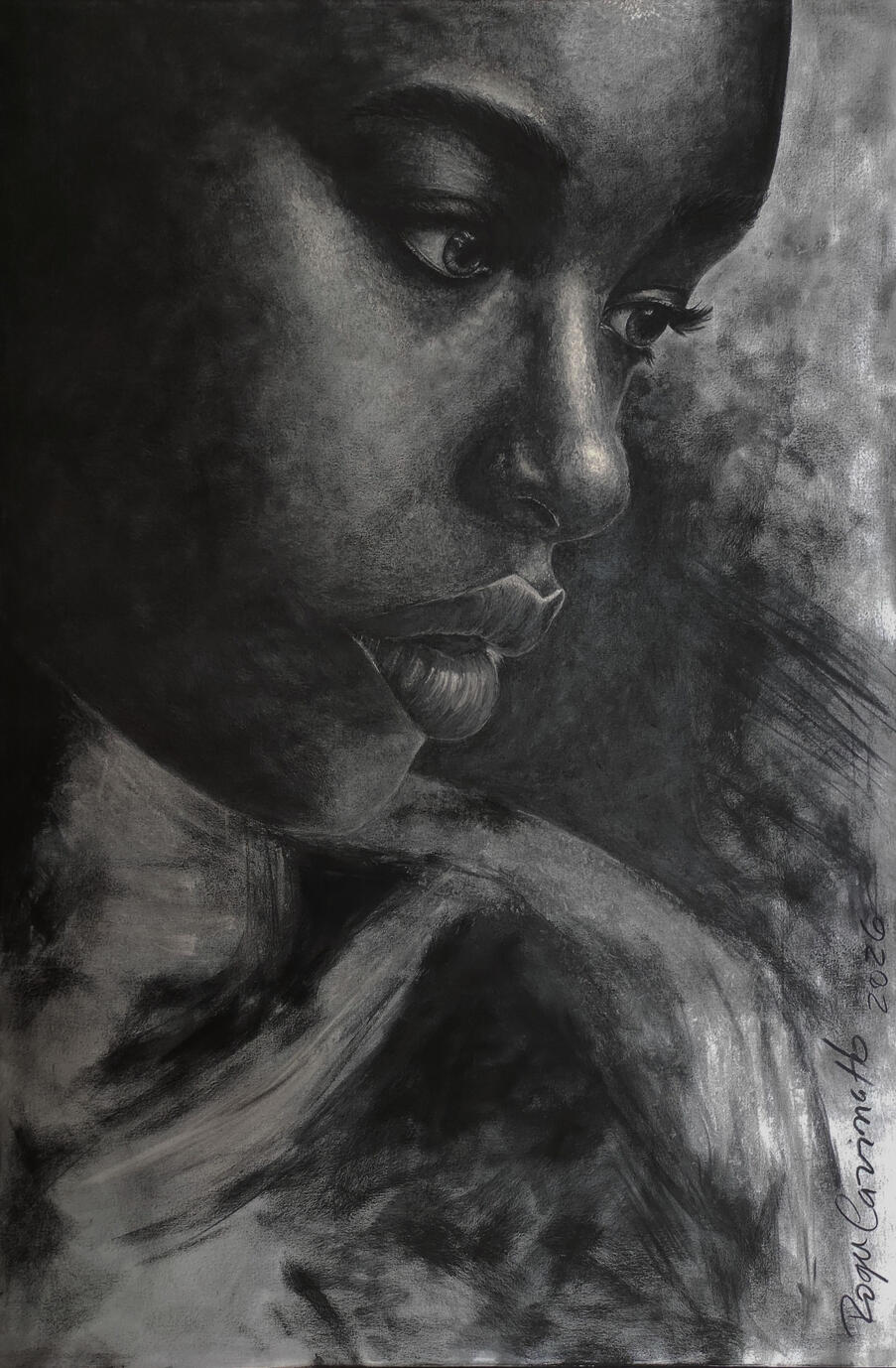 Musa, 2026 Charcoal on canvas 100 × 150 cm Available upon request